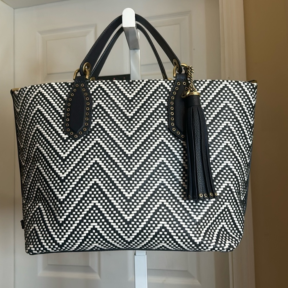Michael Kors Brooklyn large woven satchel